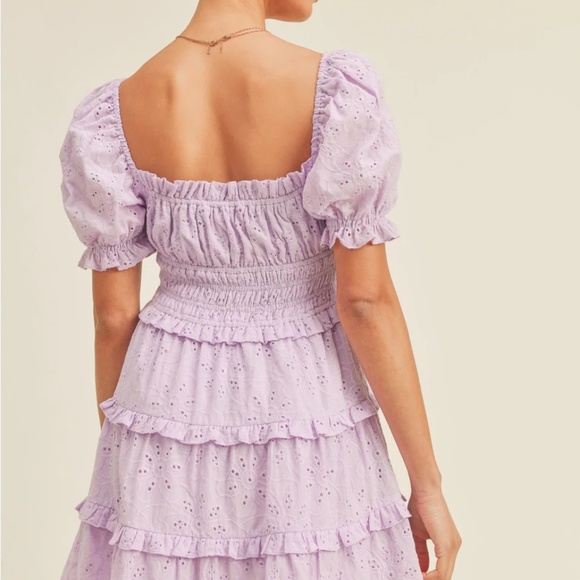 Kendall Puff Sleeve Eyelet Mini Dress - Picture 3 of 8
